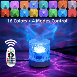 TEMU 신제품 LED 앰비언트 장식등 | RGB 16색 무드등 | 리플 효과 | 밝기 조절 리모컨 | 배터리 작동식(배터리 미포함) | 실내 장식등 | 거실 | 침실 | 파티 | 생일 선물 | 휴일용 선물 | 밸런타인데이 | 크리스마스 | 새해 선물