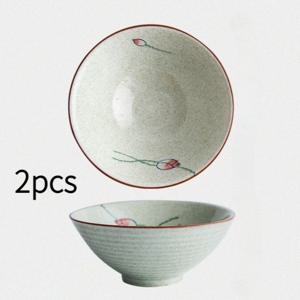 일본식 수프볼 2개 세트, 직경 8인치, 세라믹 라멘볼, 세척이 용이함, 주방 및 가족 식사용, 수공예 고품질 세라믹, 명절용 필수 식기류