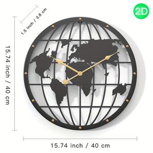 1개, 16인치(40cm) 유럽 스타일 금속 단조 철제 오픈워크 창의적인 벽시계, 골든 넘버, 무소음 스위프 . 다이닝룸, 바, 레스토랑, 거실, 티룸, 스튜디오, 사무실에 적합. 금속 오픈워크 벽 장식 시계