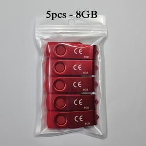 TEMU 레드 클립 USB 플래시 드라이브 5개, 128MB/4GB/8GB 용량, 레이저 각인