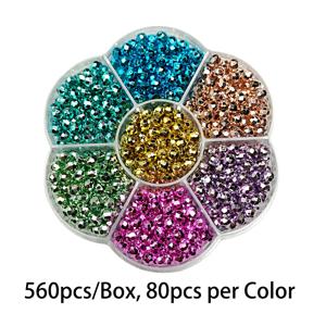 560개/박스 4mm 유리 시드 비즈, 7가지 색상, 주얼리 제작 용품, 목걸이, 팔찌, 귀걸이, 휴대폰 가방 펜던트 및 기타 수제 장식에 사용 가능
