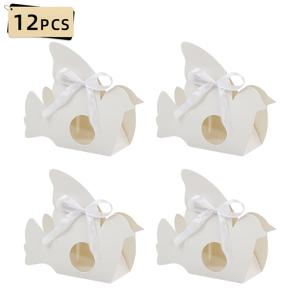 TEMU 12개입 세례 파티 선물 상자 & 비둘기 모양 - 귀여운 새 모양 선물 상자, 샤워, 세례, 생일 파티용 - 튼튼한 종이 파티 용품, 세례 파티 장식에 적합