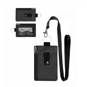 목걸이형 분실 방지 랜야드 및 ID 홀더가 있는 ID 홀더 지갑 - 체육관, 일상용으로 적합한 대용량 여행용 지갑 - 일상 외출 및 정리를 위한 경량 핸즈프리 ID 카드 진열대
