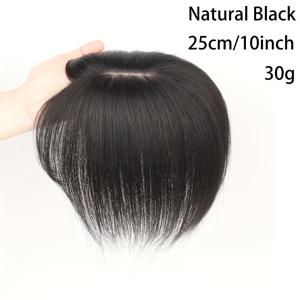 TEMU 여성용 가발토퍼, 인모발, 흰머리 커버, 보이지 않는 모발 숱늘림, 볼륨업, 심리스 헤어 교체용 조각