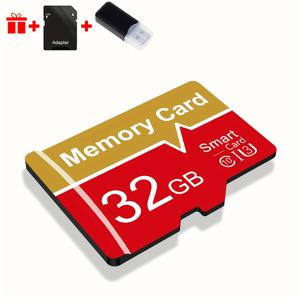 TEMU 1개 메모리 카드 64GB 32GB 16GB 8GB (카드 리더기 및 어댑터 포함), 고속 Micro TF 카드 4GB 2GB 1GB, A1 C10 메모리 TF 카드 (태블릿/카메라/휴대폰/차량 오디오/게임 콘솔용) - 레드 및 골드