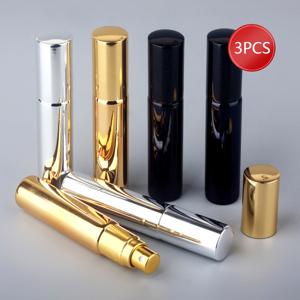 TEMU 3개/세트 10ml 휴대용 유리 리필 가능 향수병 + 알루미늄 스프레이 병 샘플 빈 용기