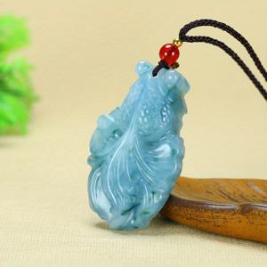 남성을 위한 자연적인 비취 금붕어 펜던트 목걸이 1개, 선물로 이상적인 선택