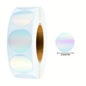 TEMU 1000개 롤 2.5cm/1인치 무지 레이저 필름 장식 라벨 자가 접착, 무지 레이저 필름 원형 스티커 자가 접착, 파일 분류, 중요 포인트 표시, 봉투 밀봉, 선물 장식, 사무실 정리용