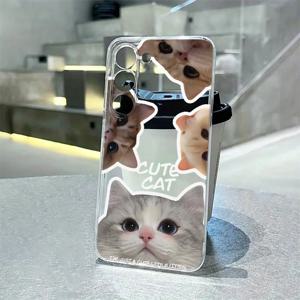휴대폰 케이스 - 귀여운 고양이 고급 패턴, 삼성 시리즈 A54/A53/A52(A52S 범용)/A34(5G) A32(5G) /A14(5G)/A13(5G)/A12/A04S/S10+/S21/S21U/S21+/S22/S22+/S22U/S23/S23+/S23U 및 S24 시리즈 A15/A35(5G)/A55(5G) 미끄럼 방지 트렌디 남녀 공용