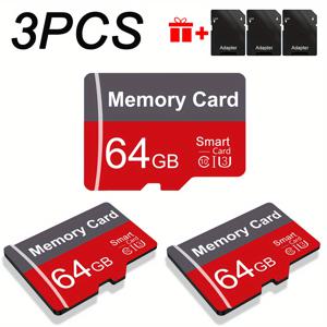 3개 TF 메모리 카드 - 128GB/64GB/32GB/16GB/8GB/4GB/2GB/1GB/512MB/256MB, 태블릿, 카메라, 휴대폰, 노트북, PC, 차량 오디오 시스템, 게임 콘솔용 소형 고성능 플래시 카드 | 파일, 음악, 사진을 위한 안정적이고 안전한 저장 공간