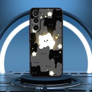 TEMU 휴대폰 케이스 - 삼성 갤럭시 S20, S10, S9, S8, S20+, S10+, S9+, S8+ FE UW Ultra Lite 5G용 유니크한 반짝이는 고양이 디자인 충격 방지 프로스트 반투명 폰 케이스 커버 선물