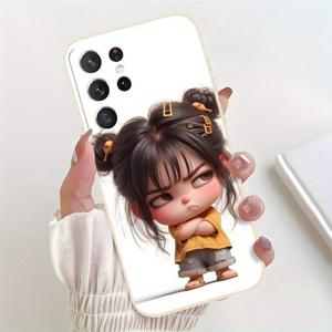 휴대폰 케이스 - 이 휴대폰 케이스는 삼성 갤럭시 S25, S24, S23, S21 FE, 그리고 S22 Plus Ultra와 호환됩니다. 스타일리시하고 아름다운 화이트 소프트 쉘 특징이며 커플에게 완벽하며 독특한 휴일 선물로도 좋습니다 - EF0225