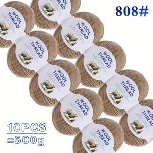TEMU 호주 양모 원사 10개입 (각 팩 무게 500g), 70% 호주 양모 + 30% 방매듭 섬유 - 스웨터, 가디건, 스카프, 모자, 보온 의류 및 공예용 - 다양한 색상 제공