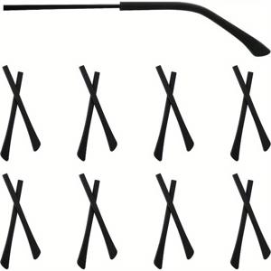 TEMU 안경 교체용 템플 팁 8개, 미끄럼 방지 안경 팔 슬리브, 실리콘 엔드 팁, 귀 패드, 튜브 슬리브, 부드럽고 편안한 얇은 금속 안경 템플 템플 슬리브, 배터리 없음