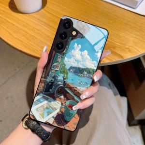 TEMU 트렌디하고 독특한, 이 강화 유리 폰 케이스는 카메라와 커피 패턴을 특징으로 하며, for samsung for galaxy Note9/Note10/Note20/A32/A50/A53/A70/A73/S20/S21/S22/S23/S24/S25/ FE와 호환 가능하며, 남성과 여성 모두에게 고품질의 보호를 제공합니다.