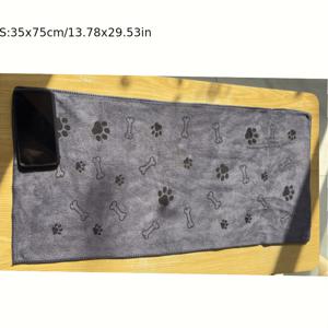 TEMU 1/3개 초고흡수 초속건 마이크로파이버 강아지 타월, 13.5x29.5인치 - 빠른 건조, 부드럽고 내구성 강함, 발자국 패턴으로 빠른 펫 목욕