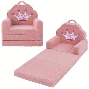 TEMU 1개 고양이 프린트 셔파 키즈 의자 & 접이식 놀이 소파 - 메모리폼 침대/소파, 조립 불필요 가구, 세탁기 사용 가능 독서 코너 의자, 크리스마스 (15