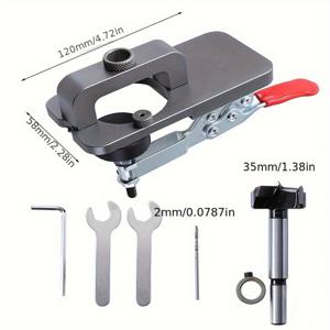 TEMU 1개 3.5Cm 은닉형 힌지 드릴링 지그 가이드 힌지 구멍 드릴링 가이드 목수 목공 도구 구멍 오프너 로케이터 도어 캐비닛