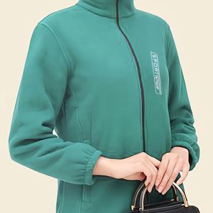 TEMU 가을 겨울 기모 안감 여성용 재킷, 두꺼운 따뜻한 중년 여성용 솔리드 컬러 아웃도어 후드티 패션 코트