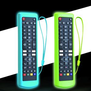 TEMU TV 리모컨 커버 (끈 포함) 2개/3개 세트, 야광 - 다양한 색상, LG 스마트 TV 리모컨 호환 실리콘 보호 케이스 (공식 모델 ABK73975701/11, ABK75095330, AGF76631042, ABK73975702, ABK74475401/33/55)