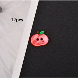 TEMU 12개 신기한 레진 단추, 캔디 컬러의 귀여운 사과 디자인, DIY 의류 장식, 청바지 재킷 및 재미있는 공예용, 업사이클링을 위한 장난스러운 단추, 모양 단추