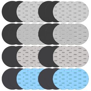 TEMU 40개 125mm/5인치 건식 및 습식 사포 세트 | 사포, 입자도 1000/2000/3000/5000, 미세 입자, 내구성, 목재, 금속, 플라스틱, 석재, 유리 및 기타 재료의 샌딩 및 연마용