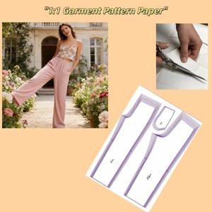TEMU 여성용 DIY 바지 재봉 패턴, 핸드메이드 의류용 - 1:1 스케일 종이 의류 테ン플릿, 받침대 및 사이즈 차트(XXS-3XL) 포함, 바지, 캐주얼 의상, 패브릭 공예용 - 원단을 이용한 의류 디자인에 호환