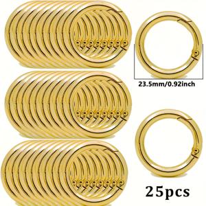 TEMU 23.5mm [금속 O링 걸쇠 25개] 스프링 O링 25개/묶음, 스냅 후크, 스프링 걸쇠, 열 수 있는 원형 걸쇠, 열쇠고리, 휴대폰 장식, 가방 클립, 강아지 목줄 걸쇠, 커넥터 패스너, 지갑 제작용