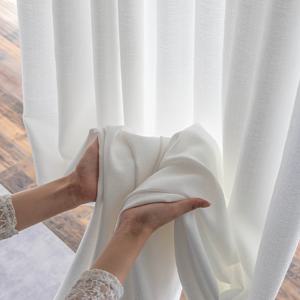 세련된 투명한 화이트 커튼, 로드 포켓 디자인 - 거실/침실/사무실 홈 데코용, 135GSM