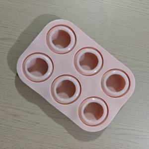 6홀 핑크 라운드 실리콘 몰드, 용량 50ml, DIY 비누 몰드, 부드러운 소재, 논스틱, 탈형이 쉬움, 수제 비누, 캔들, 접착제 드롭 및 기타 창의적인 공예에 적합