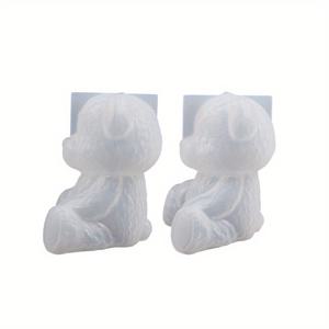 TEMU 2개 세트 곰 실리콘 레진 몰드, 3D 곰 레진 캔들 몰드, 귀여운 동물 에폭시 레진 캐스팅 몰드 캔들 비누 몰드 홈 DIY 용품