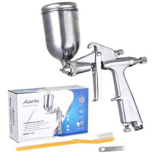 아우라이트 F-3 스프레이 건 메탈 미니 페인트 피스톨 노즐 1mm 틸팅 컵 125mm 전문가용 미니 스페이어건 중력식 공기분사 자동차 페인터링 에어브러시