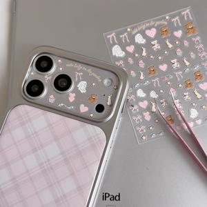 TEMU 곰 러브 하트 케이크 만화 패턴 장식 스티커 + 카메라 렌즈 보호필름, 17 Pro/17 Pro Max 시리즈용. 일상 보호, 사무실, 가정용으로 적합한 카메라 렌즈 보호필름. 일상 보호 사무실 가정용 휴대폰 카메라 보호 커버, 충격 방지, 낙하 방지, 스크래치 방지