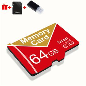 TEMU 1개 메모리 카드 64GB 32GB 16GB 8GB (카드 리더기 및 어댑터 포함), 고속 Micro TF 카드 4GB 2GB 1GB, A1 C10 메모리 TF 카드 (태블릿/카메라/휴대폰/운전기록기/차량 오디오/게임 콘솔용) - 레드 및 골드