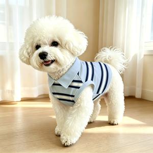 TEMU 폴로 칼라 강아지 탱크 탑, 통기성 좋은 민소매 애완 동물 조끼, 여름 캐주얼 강아지 옷, 소형견 및 중형견 고양이용, 비숑 테디 폼페라니안 슈나우저 데일리 워킹 외출복, 부드럽고 신축성 있는 애완 동물 의류