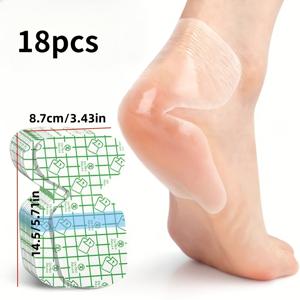 TEMU 18개 세트 부드러운 탄성 발 관리 뒤꿈치 패드, 통기성 방수 마찰 방지 뒤꿈치 보호 패드, 피부 친화적 각질 방지 , 건조하고 갈라진 뒤꿈치에 적합