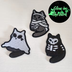 TEMU 1 세트 무미 요정 해골 고양이 야광 귀여운 고양이 자수 패치 의류 재킷 모자 장식용