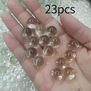 14mm 백색 투명 무색 유리 구슬 23개입 팩. 어항, 화분, 유리병, 정원 조경, 수공예품 장식용으로 적합. 어항 조경 및 유리병 장식용으로 사용 가능. 조립용 접착제가 포함된 DIY 수공예용 유리 용기 장식재료