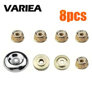 VARIEA-8pcs - 잔디깎이 헤드 어댑터 M10*1.25 왼손잡이 너트 프레스 플레이트 키트, 트리머 헤드 잔디깎이 블레이드 패스너, 잔디 트리머 울타리 가위를 위한 덤불 트리머 정원 도구, 잔디깎이 액세서리