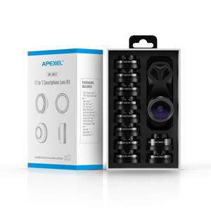 TEMU APEXEL 11-in-1 HD 다기능 스마트폰 렌즈 키트, 매크로, 광각, 어안, CPL, 별, ND, 풀/그라듀에이티드 필터 포함, 아이폰, 삼성 및 모든 스마트폰 호환