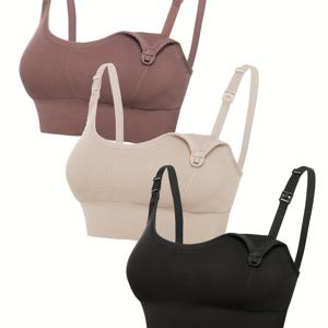 TEMU 여성용 임산부 및 수유 브라 조절 가능 란제리 3pcs 세트