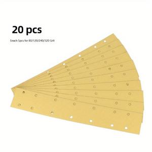 20개 70x420mm 플로킹 샌드페이퍼 진공 후크 루프 샌딩 디스크 - 70x400mm 샌더 폴리셔용 연마재