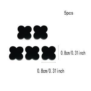 TEMU 5개 8/12mm 조개껍질 네잎 클로버: 잭 블랙 잉크 색상, 멋스럽고 세련된 스타일. 목걸이 또는 팔찌로 이상적이며, 출퇴근, 데이트, 여행 사진 촬영 스타일에 부드럽게 어울립니다.