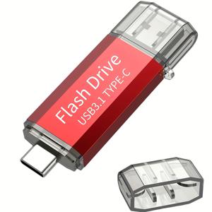 TEMU Lansten USB C 플래시 드라이브 128GB/256GB 2-In-1 USB 3.1 및 USB Type C 쓰기 속도 50-70MB/S 고속 듀얼 OTG USB 메모리 스틱, 삼성, 화웨이, 맥북, 크롬북 픽셀 등 호환