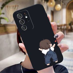 삼성 갤럭시 S25, S24, S23, S21 FE, S22 플러스 울트라용 이 휴대폰 케이스는 커플 및 독특한 휴일을 위한 스타일리시하고 아름다운 블랙 소프트 셸을 특징으로 합니다.