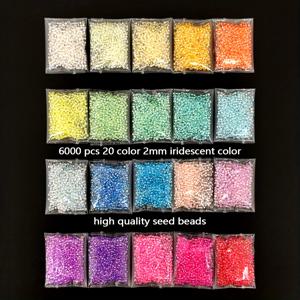TEMU 6000개 2mm (11/0) 초경량 반짝이는 무지개 다색 유리 시드 비즈 키트 주얼리 제작 키트 20가지 색상, 팩당 5G, 총 100G/3.53Oz, 균일하게 분산된 비즈, 스트랜딩 미니 비즈, 정교한 고품질 주얼리 추가 재료, 핸드메이드에 적합