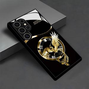 TEMU 폰 케이스: 크리에이티브 디자인 골든 피닉스 라운드 패턴 유리 폰 케이스 - 갤럭시 S25/S25 플러스/S25 울트라/S24/S24 FE/S24 플러스/S24 울트라/S23+/S23 울트라/S22+/S22 울트라/S20+/S20 FE/S20 울트라/A13/A14/A16/A32/A33/A34/A53/A54/A72/A73 5G용 다용도 감성