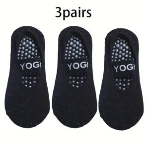 TEMU 랜덤 1/3켤레 여성용 미끄럼 방지 요가 양말, 두꺼운 밑창 충격 흡수, , 에어리얼 요가, 댄스 연습용 편안한 양말