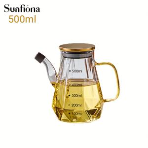 TEMU Sunfiona 1pc 시리즈 오일 푸어러 - 500ml/700ml/900ml 유리, 각도 조절 가능, 편안한 손잡이 (주방용 기름에 적합)