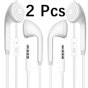 1개/2개 유선 이어폰 3.5mm 잭 이어버드 오디오 전자 통화 및 음악 베이스 스테레오 인이어 헤드폰 헤드셋
